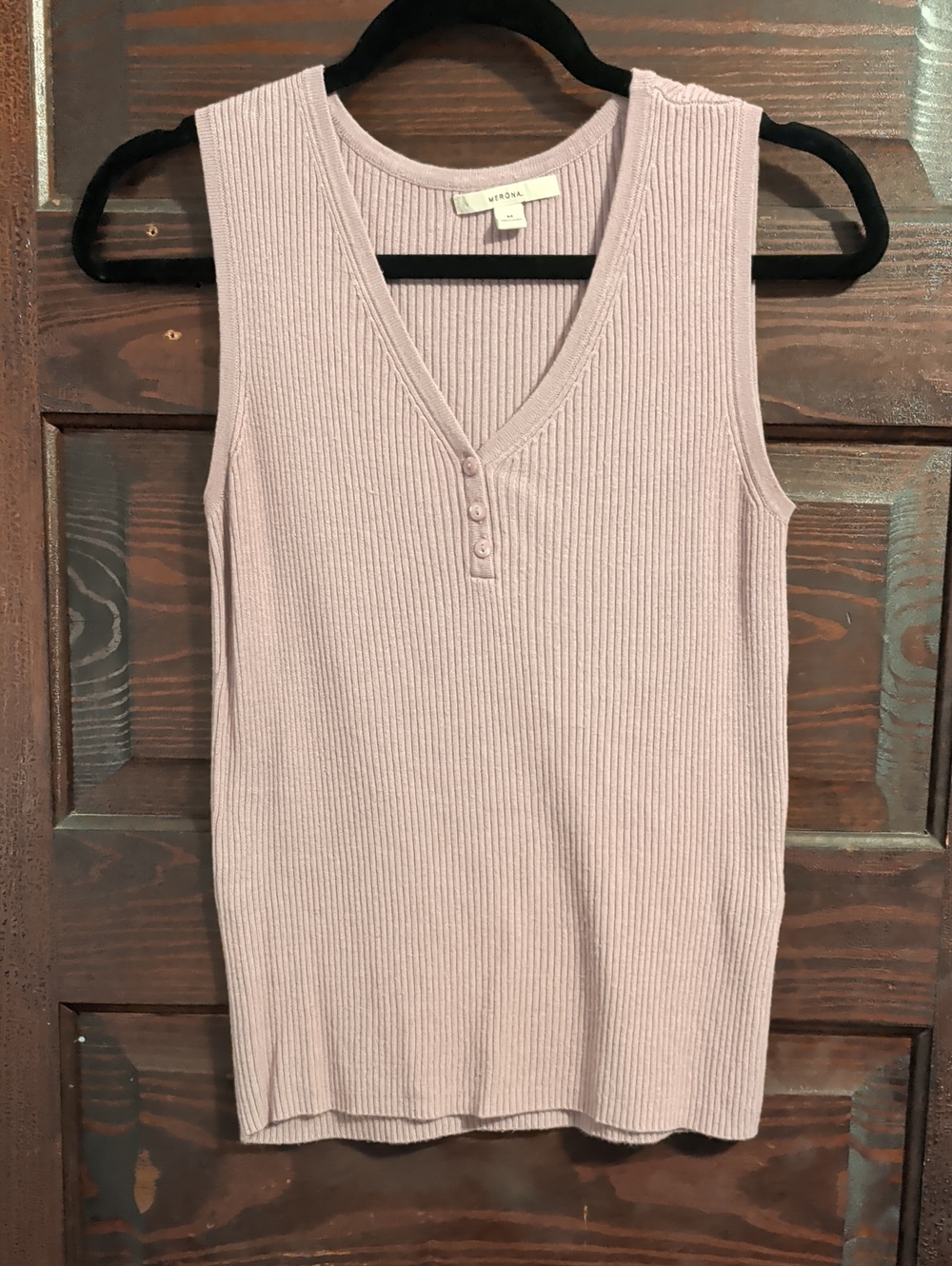 Ribbed V-Neck Tank Top - Lavender